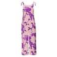 thumbnail image 3 of Hvot&aat Womens Boho Floral Jumpsuits Sleeveless Two-pocket Casual Bib Jumpsuit Plus Size Adjustable Rompers Pants, 3 of 4