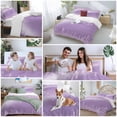 thumbnail image 6 of Purple Bedding 3 Piece Duvet Cover Set California King, Modern Minimalist Silver Gradient Texture Art Soft Microfiber Comforter Cover with Zipper Closure & Pillowcases, FadeResistant Quilt Cover, 6 of 9