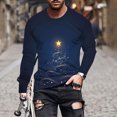thumbnail image 2 of Stamzod Christmas Shirt Men Plus Size Tee Shirts Clearance Long Sleeve Men Clothes Streetwear Tree Print Tee Tops, 2 of 5