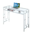 thumbnail image 3 of Convenience Concepts Town Square Desk With Shelf in Clear Glass and Chrome Frame, 3 of 4