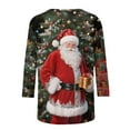 thumbnail image 7 of Cadancy Christmas Sweatshirt for Women 3/4 Sleeve Holiday Party Blouses Pullover Fashion Funny Xmas Tops Casual Crewneck Santa Claus Print Shirts, 7 of 7