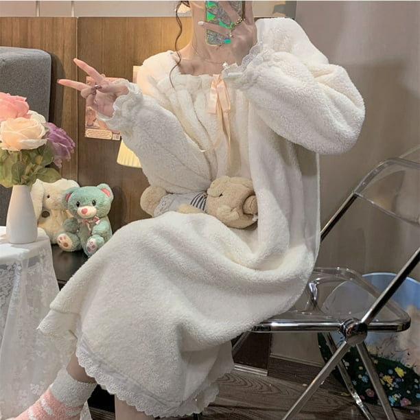 Women Fleece Nightgown Women Long Fleece Nightgown Fuzzy Fleece Nightdress Winter Fleece Nightdress Modern Innovation Walmart