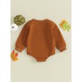 thumbnail image 4 of Bslissey Newborn Baby Boys Halloween Romper Long Sleeve Letter Pumpkin Print Onesie Bodysuit Infant Toddler Casual Jumpsuit for Daily 0-24 Months, 4 of 9