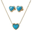 thumbnail image 1 of LuckyLy Juego de Joyería para Mujer de Corazón con Piedras Naturales, Set Collar y Aretes Acero Inoxidable con Baño Oro 14k – Regalos para Mujer Navidad y Regalos para Mamá Día de turquesa Unitalla, 1 of 7