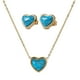thumbnail image 1 of LuckyLy Juego de Joyería para Mujer de Corazón con Piedras Naturales, Set Collar y Aretes Acero Inoxidable con Baño Oro 14k – Regalos para Mujer Navidad y Regalos para Mamá Día de turquesa Unitalla, 1 of 7
