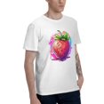 thumbnail image 2 of Cartoon Strawberry Men's T-Shirt Cotton 100% Summer Tops Fashion Casual Cartoon Strawberry Short Sleeves for Men Women Round Collar Top Tees, 2 of 6