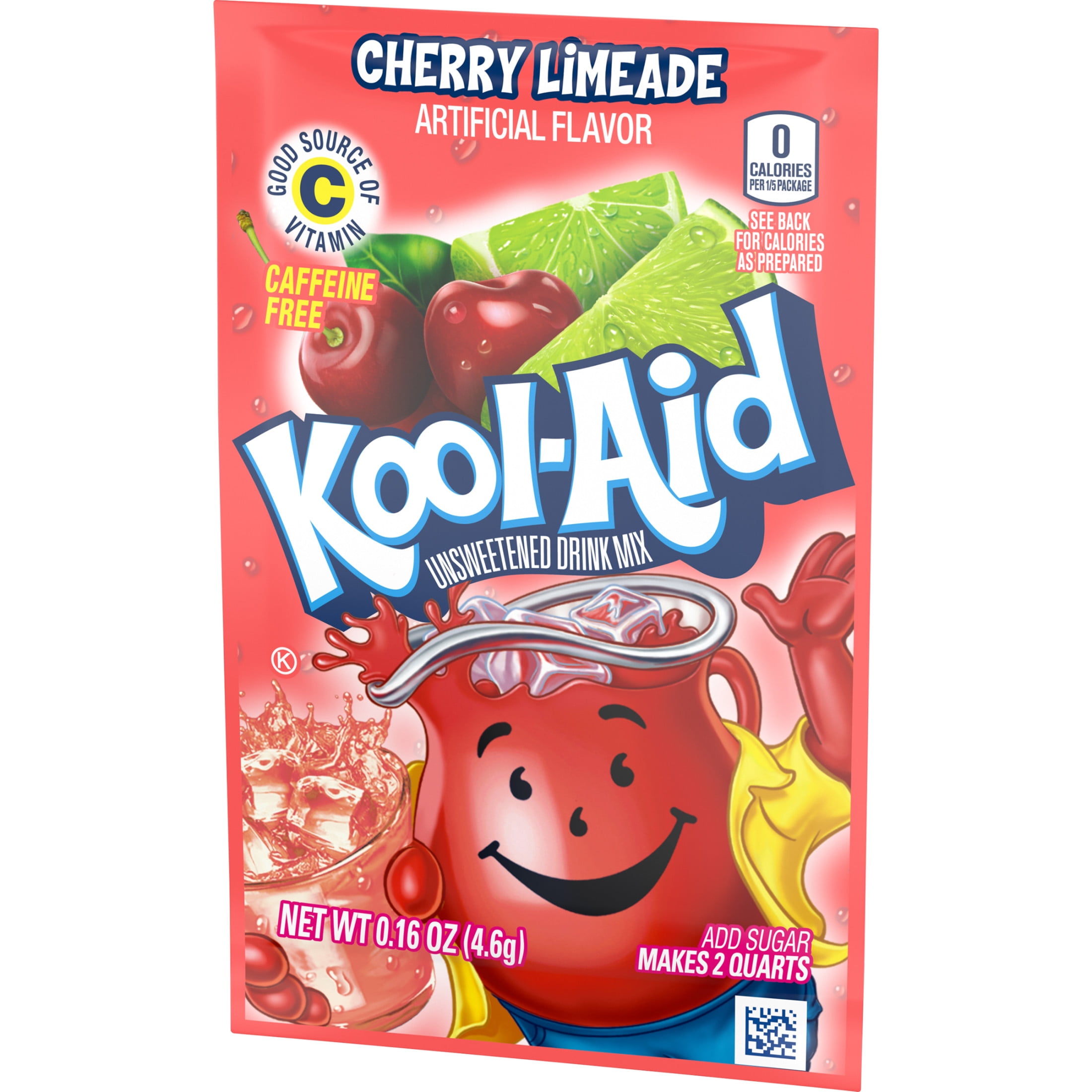 Kool-Aid Unsweetened Cherry Limeade Artificially Flavored Powdered Soft Drink Mix, 0.16 oz Packet