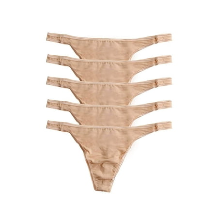 

Felina | So Smooth Modal Low Rise Thong | Panties | 5 Pack (Fawn Small)