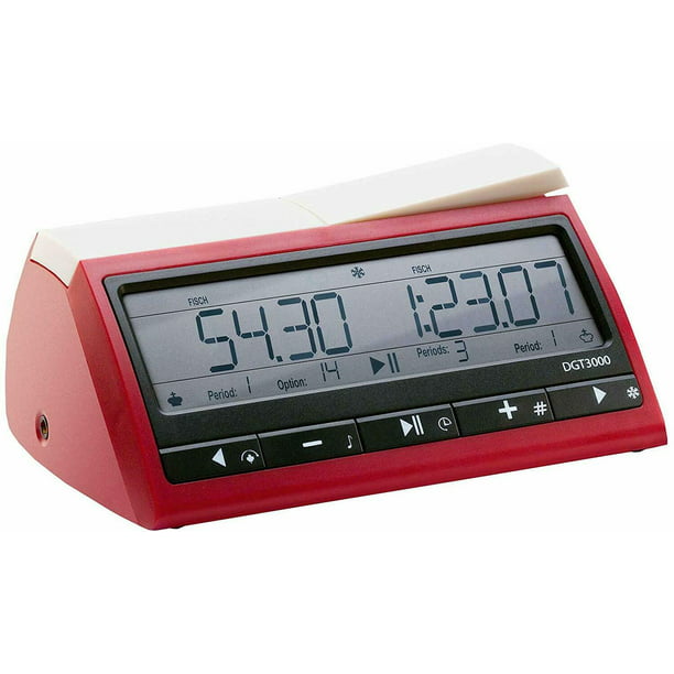 DGT 3000 Digital Chess and Scrabble Clock FIDE Approved Chess Timer - Red