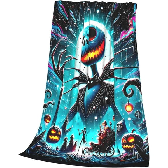 Halloween Blanket Nightmare Christmas Throw Blanket for Boys Girl Gifts Horror Flannel Fleece Blankets and Throws for Men and Women 50"X40"