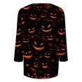 thumbnail image 6 of Womens Casual Halloween 3/4 Sleeve Crew Neck Tee Shirts Pumpkin Shirts Thanksgiving Fall Tops, 6 of 7