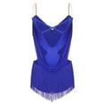 thumbnail image 2 of Alvivi Women's Rhinestone Latin Dance Dress Fringe Leotard Tassel Salsa Waltz Tango Samba Dress Royal Blue M, 2 of 5