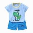 thumbnail image 4 of mgoYE Girl Baby Clothes Infant Toddler Baby Boy Clothes Outfits,2 Pieces Cute Summer Short Sleeves T-Shirt Tops+Shorts Set 6M-3T|Sky Blue 18-24 Months, 4 of 4