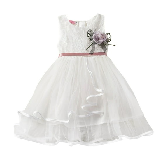 GYRATEDREAM 1-5T Toddler Baby Girls Dress Pageant Wedding Flower Girls Dress Formal Gowns Embroidered Lace Princess Dress