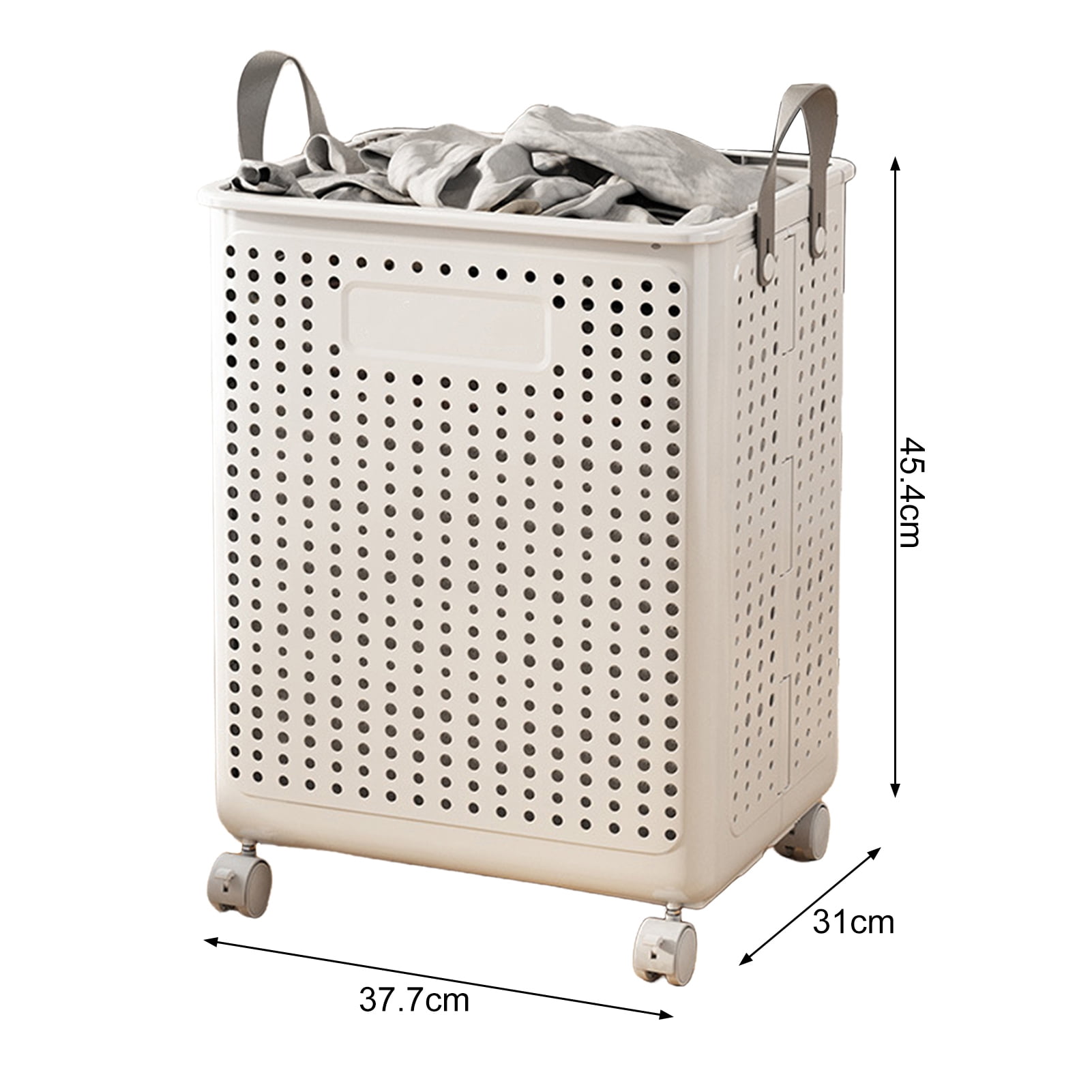 Laundry Basket with Wheels Large Capacity Handle Design Waterproof Dirty Clothes Hamper Laundry Basket with Breathable Mesh Holes