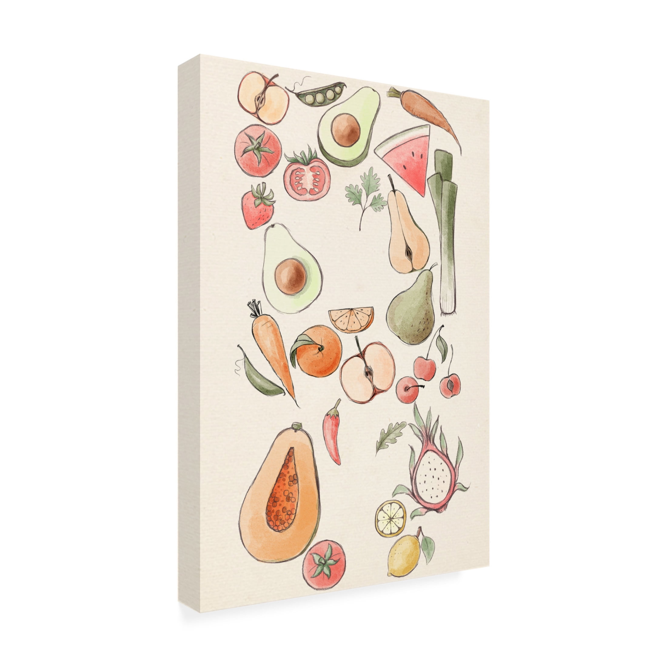 Trademark Fine Art Xuan Thai Tropical Vegetable illustration Lock Canvas Wall Art