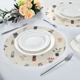 thumbnail image 6 of IAUYY Set of 6 Round Placemats for Dining Tables Heat-Resistant and Wear-Resistant DIY Printing Design Table Placemats，Applicable for Christmas Cartoon Flower Pot, 6 of 7