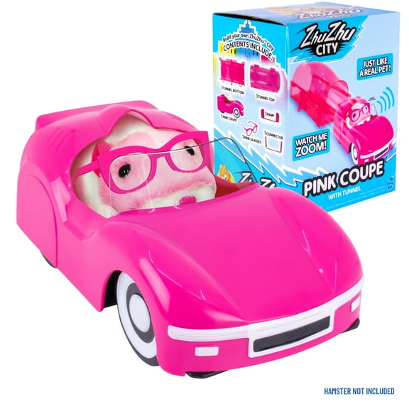 ZhuZhu Pets City Pink Coupe, Interactive Pink Coupe Playset – Pets Without The Mess, Children Ages 4 