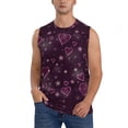 thumbnail image 2 of Goofa Snowflakes and Hearts Printed Men's Sleeveless T-Shirt - Athletic Gym Workout Tank Top for Men - Moisture-Wicking, UPF 30+ Quick-Dry Muscle Tee-X-Large, 2 of 8