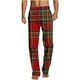 thumbnail image 2 of Puntoco Pantalones de pierna recta con diseño de estampado fino para dormir en casa para hombre Pantalones casuales para hombre, 2 of 5
