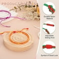 thumbnail image 3 of Pulsera trenzada Uxcell, pulsera de cuerda tibetana hecha a mano, pulsera de protección de oración de buena suerte, tamaño ajustable para regalos, aniversario, familia, rojo verde, 3 of 6