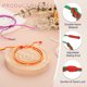 thumbnail image 3 of Pulsera trenzada Uxcell, pulsera de cuerda tibetana hecha a mano, pulsera de protección de oración de buena suerte, tamaño ajustable para regalos, aniversario, familia, rojo verde, 3 of 6