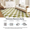 thumbnail image 5 of ZENELESS 8x10 Fluffy Rug for Living Room,Checkered Shaggy Soft Anti-Skid High Pile Carpet for Boys Girls Teen Room Dorm Home Decor,Creamy White and Green, 5 of 7