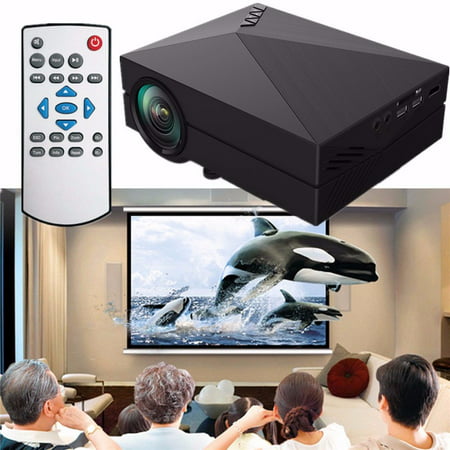 Portable Home Theater HD 1080P Mini LCD Projector with AV SD USB VGA Function Family Day Best (Best Low Budget Projector)