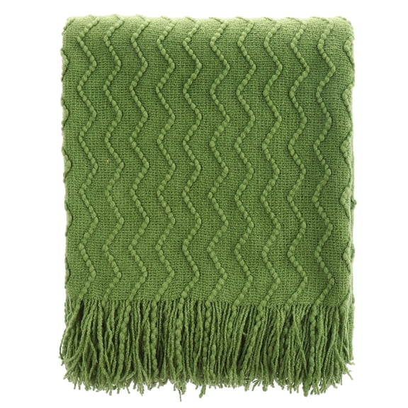 Green Throw Blanket for Living Room,Textured Green Blanket for Sofa,Spring Blanket,50"x60"
