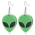 thumbnail image 1 of CIMAXIC Creative Novel Earrings Exaggerated Alien Acrylic Ear Drop Personalized Ear Dangle (Green),2.24"X1.14"X0.2", 1 of 4