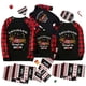 thumbnail image 3 of Pijamas familiares a juego de Navidad, conjunto de pijamas de Reno negro, Dachshund a través de la nieve, 3 of 3