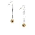 thumbnail image 2 of Delight Jewelry Goldtone Disc 1/2'' - Symbol - At Sign - @ - Silver-tone Long Sparkle Dangle French Earrings, 2 of 4