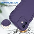 thumbnail image 3 of Case for iPhone 12 Case Wave, Curly Frame Design for Women Girls, Cute Wavy Solid Color Aesthetic Phone Case Soft Flexible TPU Shockproof Full-Body Protective Case Cover 6.1 inch - Drak Purple, 3 of 12