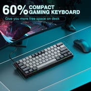 AULA WIN60 HE 61-Key Wired Hall Effect Magnetic 60% Gaming Keyboard, RGB, Instant Commands, 60% Compact Design, Near-Zero Delay, Custom Actuation, Rapid Response - Grey/Black