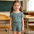thumbnail image 5 of 12-18 Months Toddler Toddler Girl Outfits Short Sleeves T Shirt Tee Tops + Shorts Cute Outfits Set for 0 6 12 18 24 M 1t 2t 3t 4t 5t 6t Pajamas & Dailywear Set Girls Green Tracksuit, 5 of 5