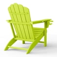 thumbnail image 4 of WestinTrends Highland Outdoor Patio HDPE Adirondack Chair With Cup Holder, Lime, 4 of 9