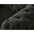 thumbnail image 2 of HomeRoots 489281 74 in. Velour Chesterfield Love Seat, Dark Grey & Gold, 2 of 4