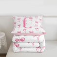 thumbnail image 5 of Manfei Ribbon Bowtie Twin Comforter Sets For Girls,Cartoon 3D Letter C Personalized Bedding Set For Kids,Pink Reversible,2 Pieces, 5 of 7