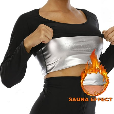 

Huachen Ladies Yoga Long Sleeve Corset Sweat Corset Sports Running Body Shaper Black/XXXXL