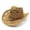 Z02-Khaki, variant on sususu Straw Cowboy Hat for Men Women Summer Western Cowgirl Hat Woven Hollow Out Wide Brim Hat Light Yellow