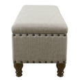 thumbnail image 4 of HomePop Traditional Fabric Large Storage Bench with Nailhead Trim in Cream/Taupe, 4 of 10