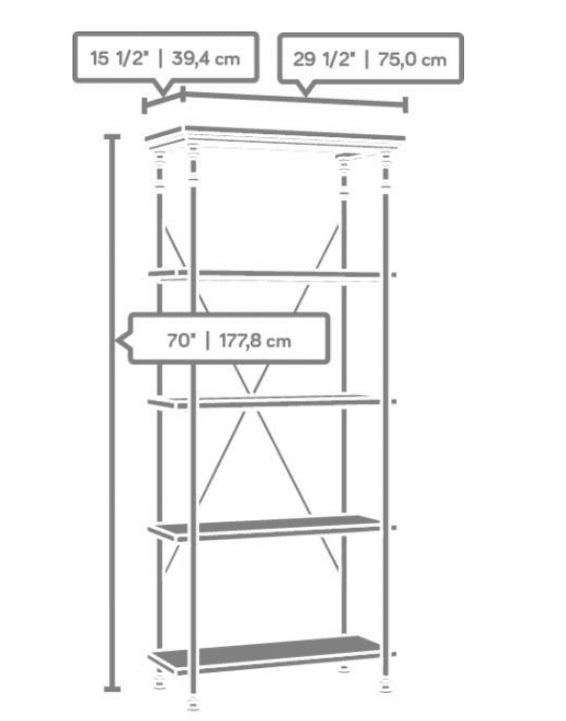 Better Homes & Gardens River Crest 5-Shelf Bookcase, Rustic Oak Finish