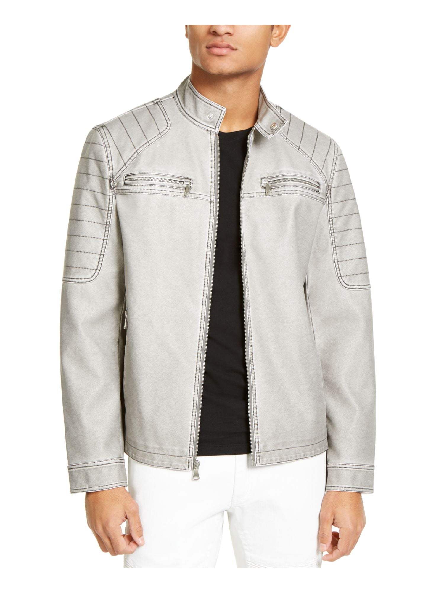 macy's inc faux leather jacket