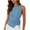 Light Blue17, variant on Karymi Plus Size Tops for Women Crew Neck Sleeveless Tank Top, Side Tie Wrap Waist Fake Linen Blend Blouse, Solid Irregular Hem Casual Summer Vest Shirts for Women