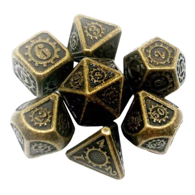 de Dados de 7 Piezas de Dados D&D Poliédrico Aleación de Zinc con 02 Hugo Lote de dados poliédricos