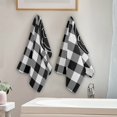 thumbnail image 2 of SPXUBZ Kitchen Towels, Black and White Buffalo Plaid Letter W for Home Kitchen Decor Housewarming Gift Towel Set of 2, 2 of 5
