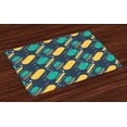 thumbnail image 1 of Ambesonne Geometric Place Mats Set of 4, Lines Circles Colors, Standard Size, Multicolor, 1 of 4