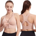 thumbnail image 2 of Sujetador deportivo push-up a prueba de golpes de gran tamaño para correr, yoga, fitness, hueco, con cremallera en la parte delantera y trasera, ropa interior deportiva para mujer, 2 of 6