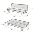 thumbnail image 7 of INCLAKE Modern Fabric Futon Sofa Bed, Sofa Lounge, Convertible Folding Futon Sofa Bed Sleeper for Home Living Room, Bedroom, Reading Room, Office, Samll Space, Dark Grey, 7 of 7