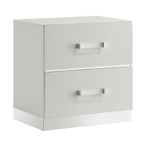 New Classic Furniture Europa Wood 2-Drawer Nightstand, White